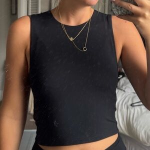 Aritzia Babaton Cropped Black Tank Top